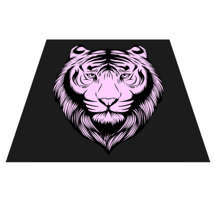 Felle roze tijger dieren vinyl tapijt - TenStickers