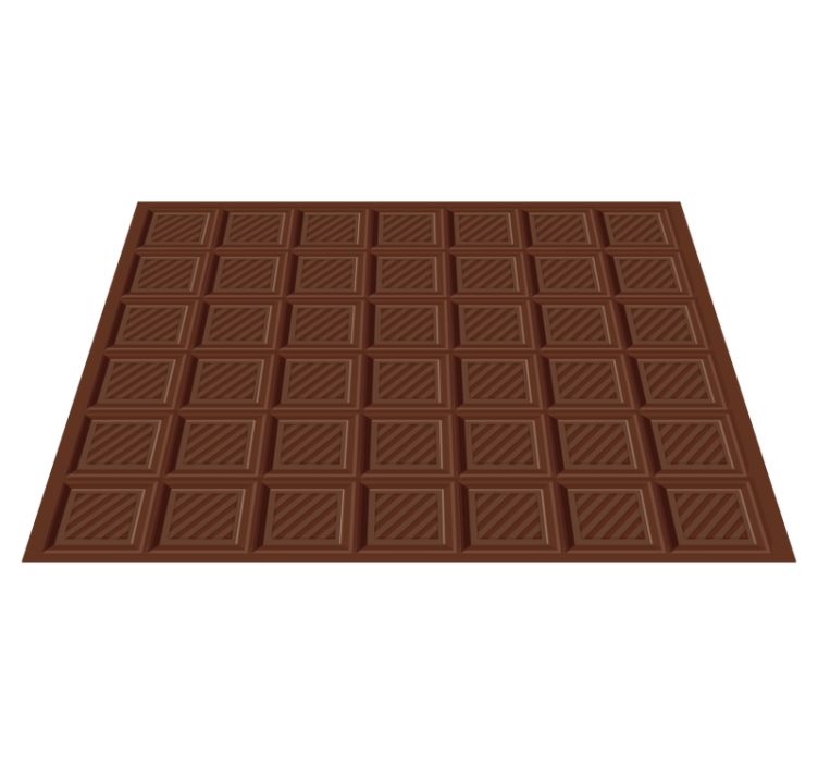 Chocolade vierkant motief vinyl vloerkleed keuken - TenStickers