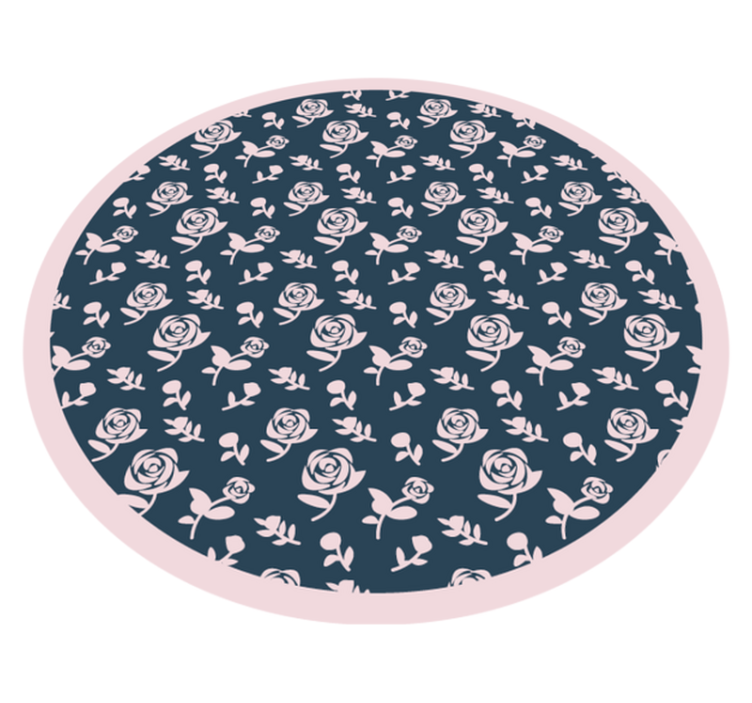 Roze bloemenpatroon vinyl tapijt bloemen en planten - TenStickers