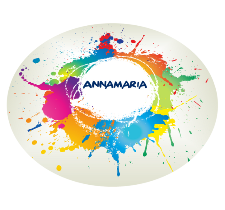 Spatten met naam vinyl tapijt tiener - TenStickers