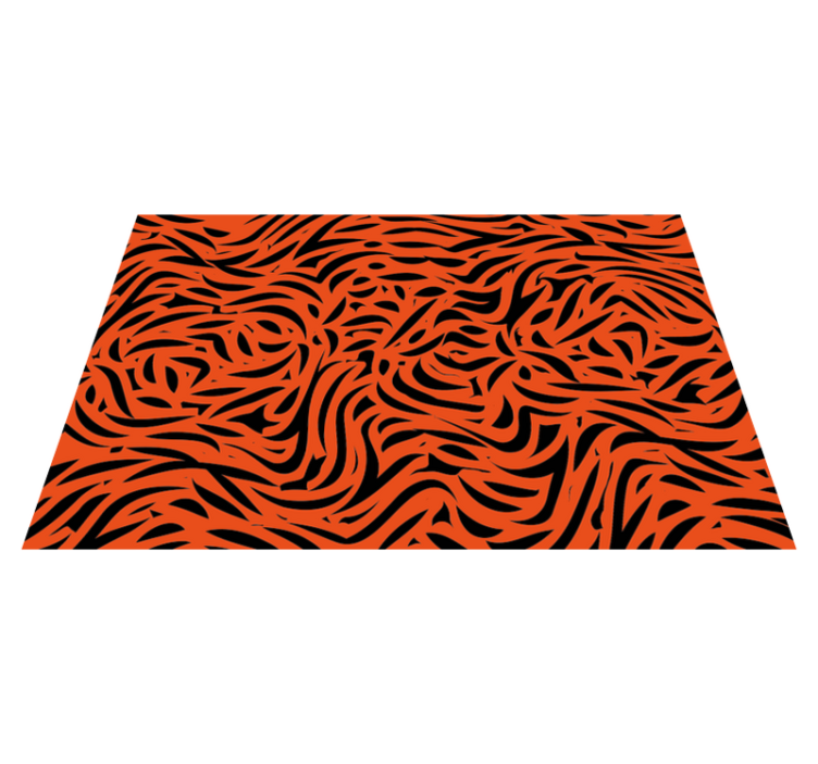 Dynamisch oranje patroon vinyl tapijt dierenprint - TenStickers