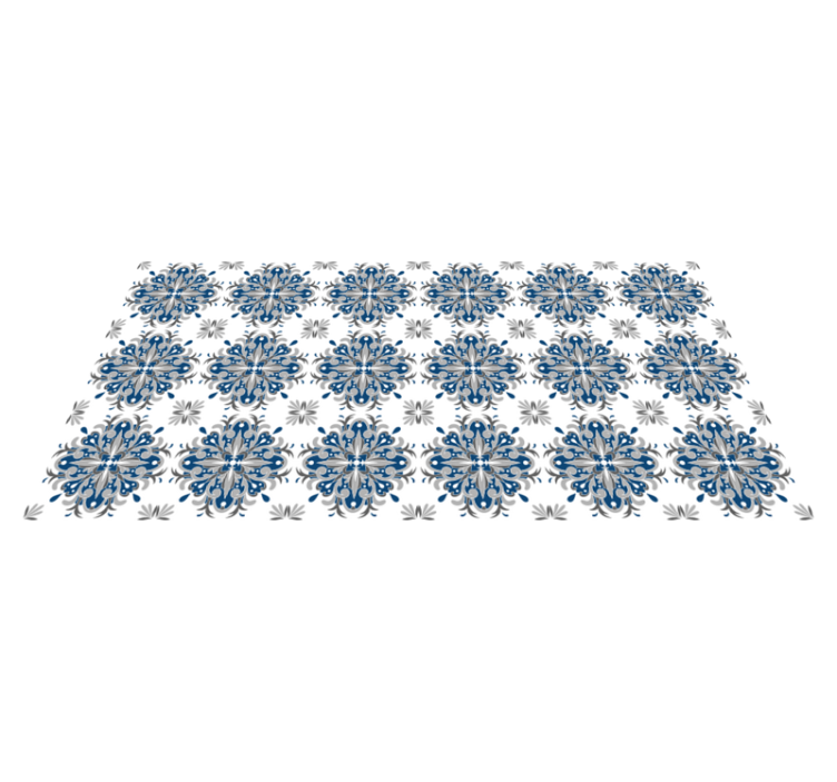 Vinyl tapijt mozaïek elegant blauwe bloem - TenStickers