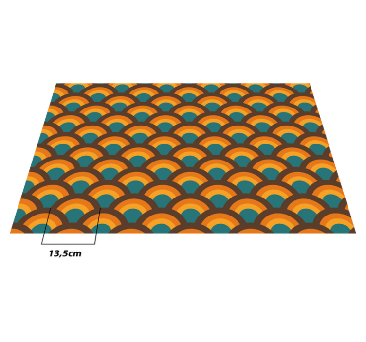 Retro curve patroon vinyl tapijt woonkamer - TenStickers