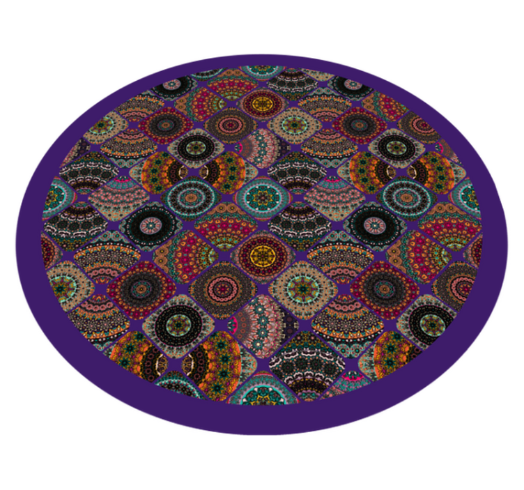 Kleurrijke cirkelvormige patronen vinyl tapijt mandala - TenStickers