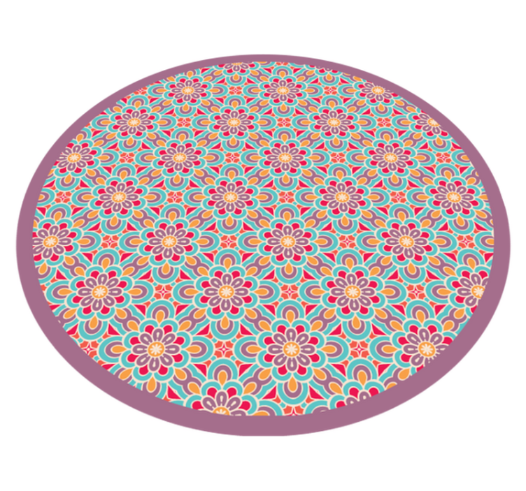 Vinyl tapijt mandala vrolijk bloemenpatroon - TenStickers