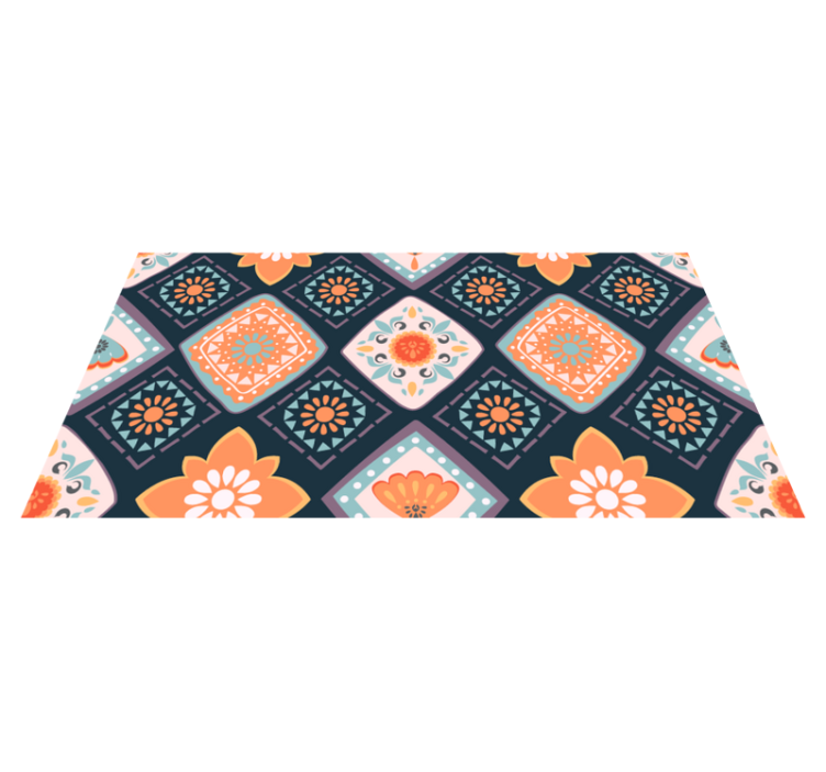 Levendig bloemmotief vinyl tapijt badkamer - TenStickers