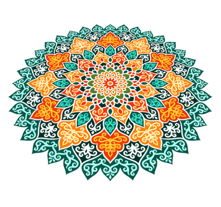 Stralend cirkelontwerp vinyl tapijt mandala - TenStickers