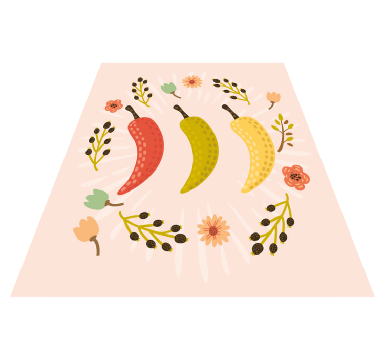 Kleurrijke chilipepers vinyl vloerkleed keuken - TenStickers