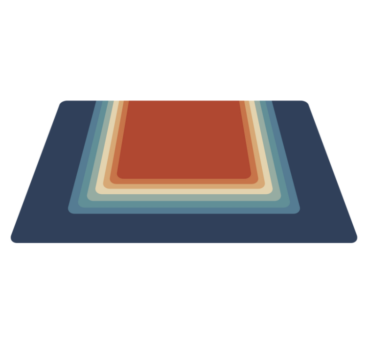 Levendige gelaagde strepen vinyl tapijt modern - TenStickers