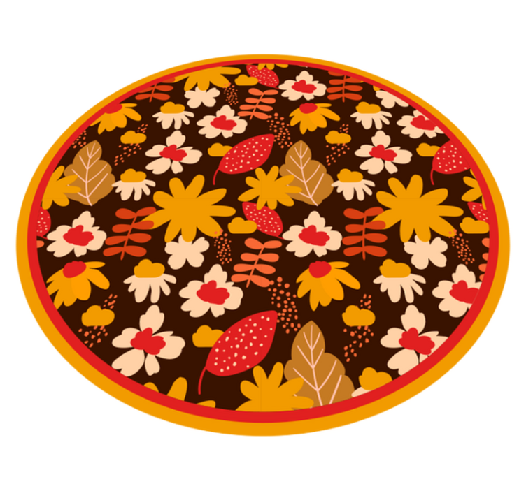 Vrolijk bloemenmotief vinyl tapijt bloemen en planten - TenStickers