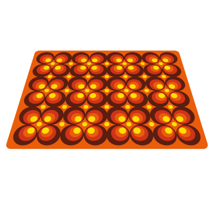 Retro cirkelvormige patronen vinyl tapijt met textuur - TenStickers