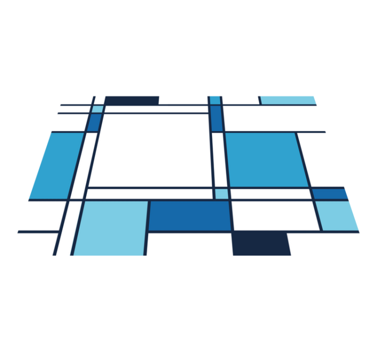 Blauw geometrisch motief vinyl tapijt modern - TenStickers