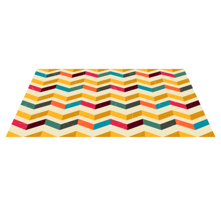 Chevron-kleurexplosie vinyl tapijt geometrisch - TenStickers