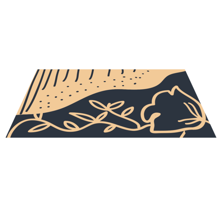 Beige bladmotief vinyl tapijt natuur - TenStickers