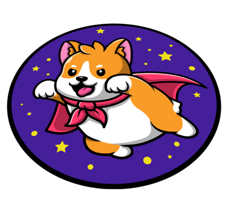Superheld corgi vinyl tapijt kind - TenStickers
