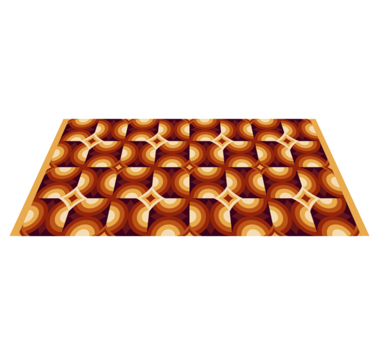 Retro cirkelvormig patroon vinyl tapijt antiek - TenStickers