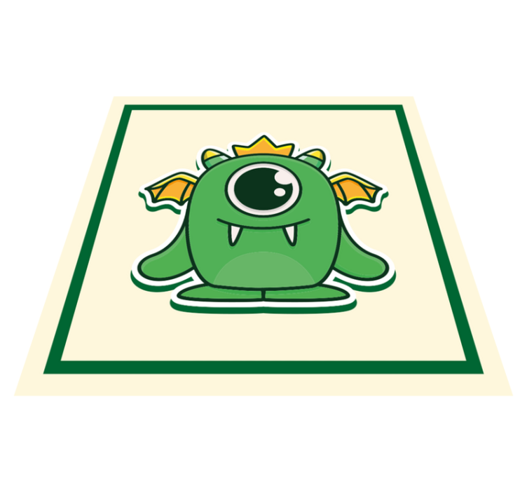 Groen babymonster vinyl tapijt voor meer kinderen - TenStickers
