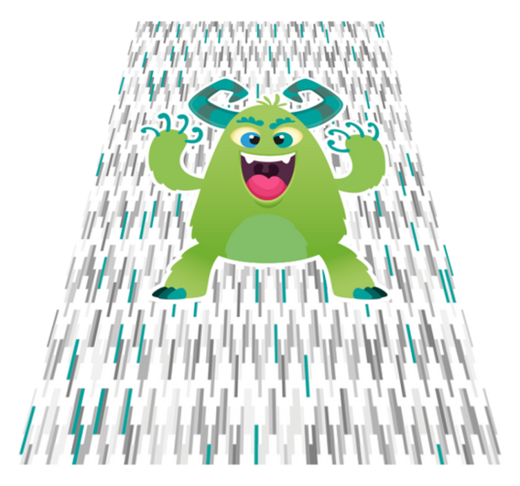 Groen monsterkarakter vinyl tapijt kind - TenStickers
