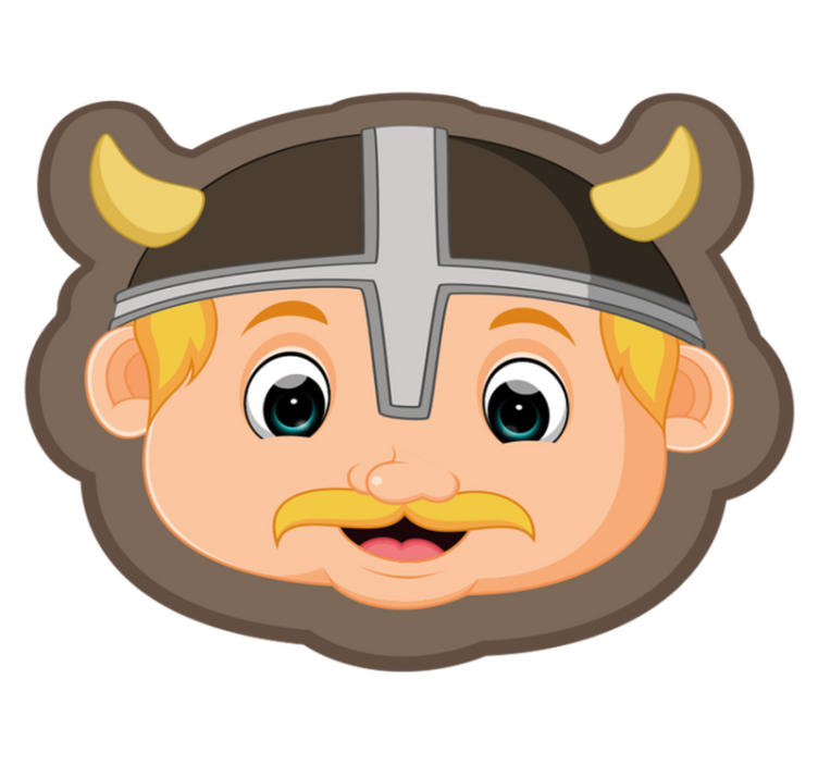Blond vikingpersonage vinyl tapijt kind - TenStickers