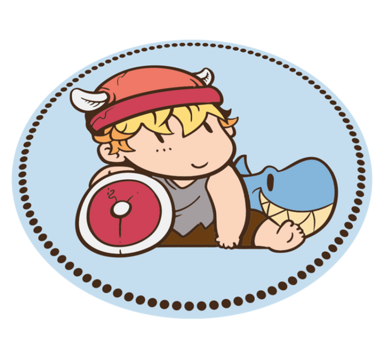 Vriendelijk viking krijger vinyl tapijt kind - TenStickers