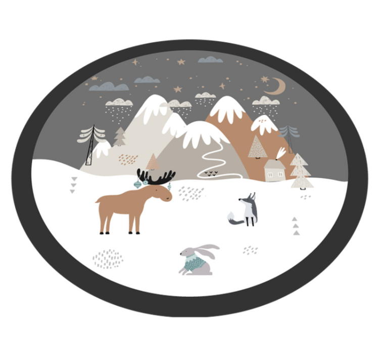 Grillige wildernisscène vinyl tapijt baby - TenStickers