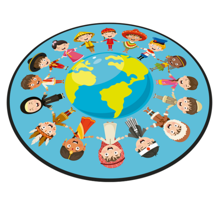 Culturele kinderpersonages vinyl tapijt tiener - TenStickers
