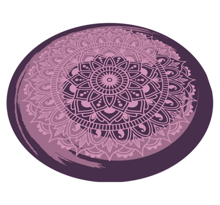 Uitgebreid roze motief vinyl tapijt mandala - TenStickers