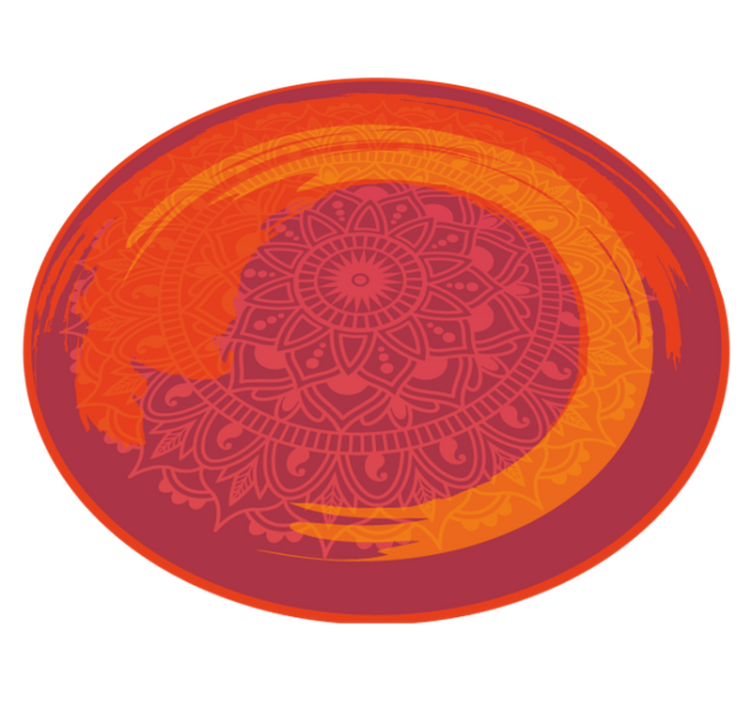 Rood stralend motief vinyl tapijt mandala - TenStickers
