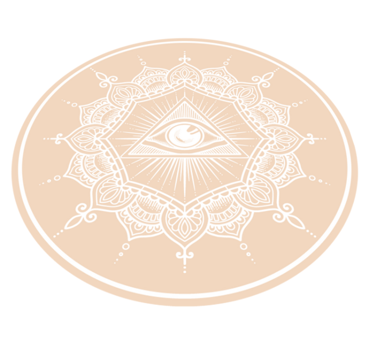 Alziend beige oog vinyl tapijt mandala - TenStickers