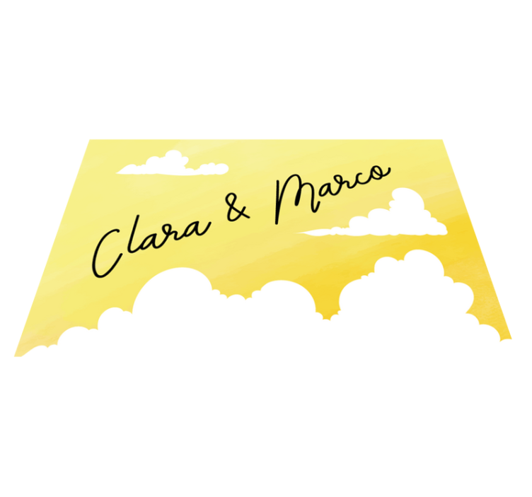 Bewolkt paar ontwerp vinyl tapijt met naam - TenStickers