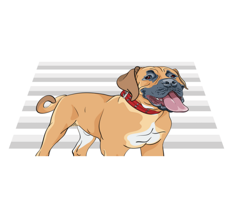 Hijgende mastiff illustratie dieren vinyl tapijt - TenStickers
