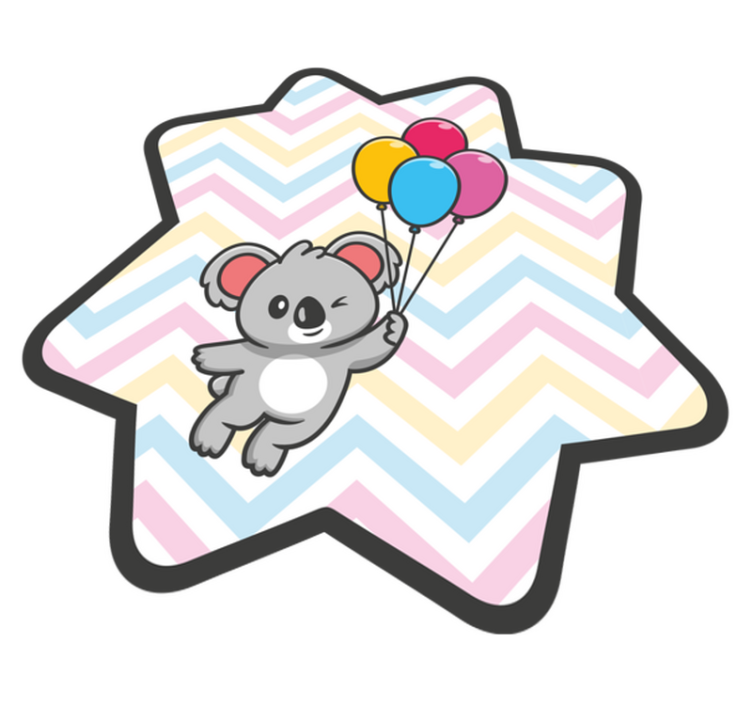Speelse koala ballon vinyl tapijt kind - TenStickers