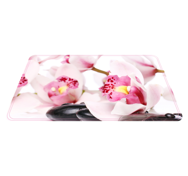 Elegant orchideeënontwerp vinyl tapijt bloemen en planten - TenStickers