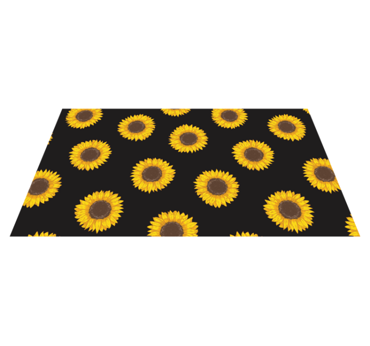 Zonnebloempatroon vinyl tapijt bloemen en planten - TenStickers