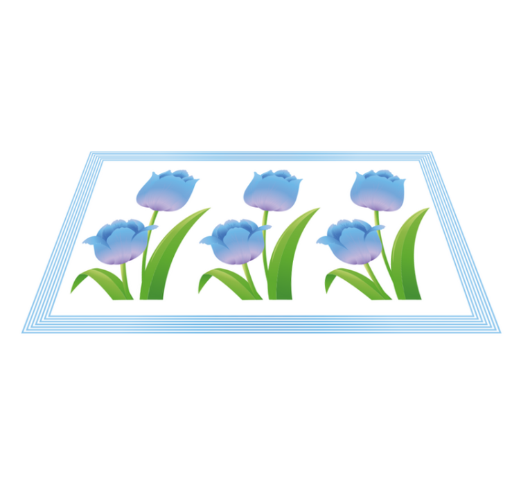 Blauwe tulpendisplay vinyl tapijt bloemen en planten - TenStickers