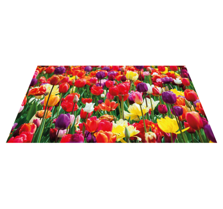 Levendig tulpenarrangement vinyl tapijt bloemen en planten - TenStickers