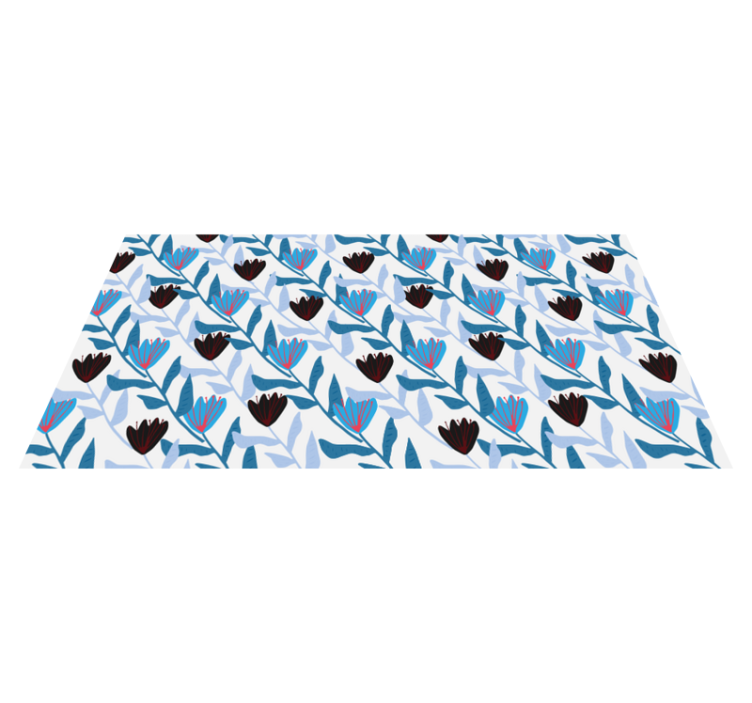 Botanische bladschikking vinyl tapijt bloemen en planten - TenStickers