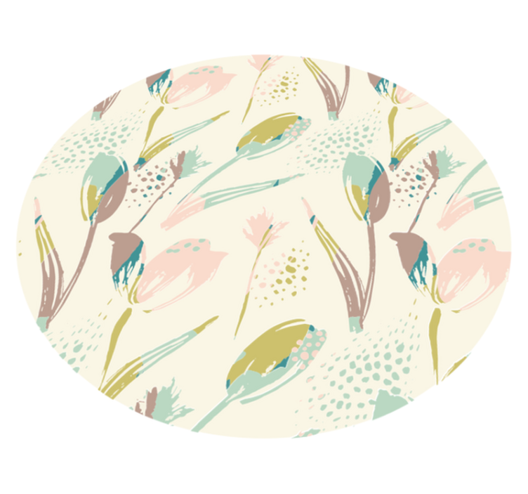 Bloemenpatronen cirkel vinyl tapijt bloemen en planten - TenStickers