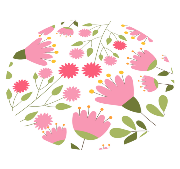 Bloemenpatroon genot vinyl tapijt bloemen en planten - TenStickers