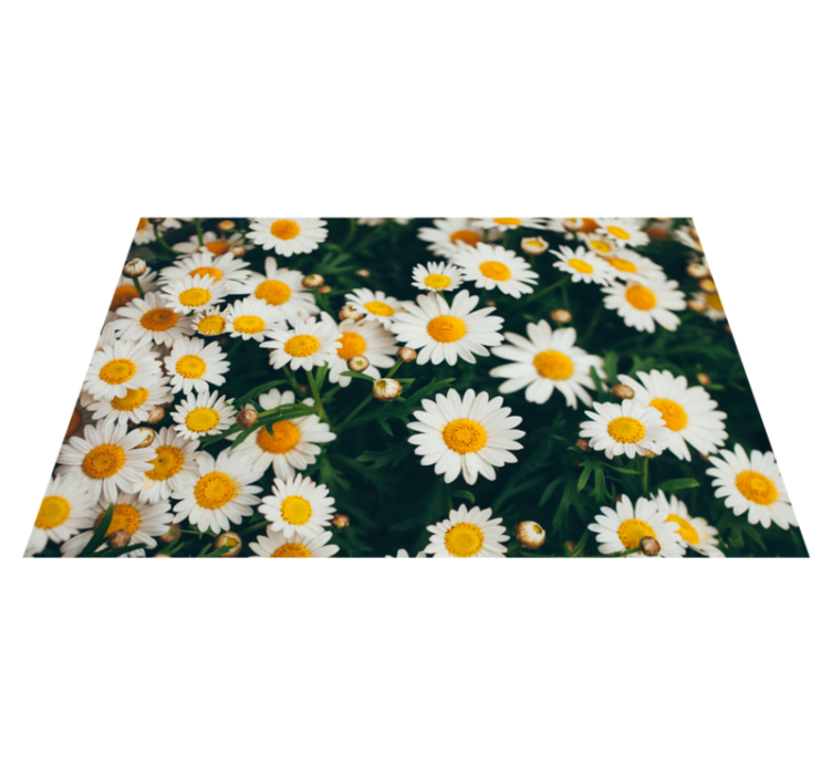 Madeliefjes bloemenprint vinyl tapijt bloemen en planten - TenStickers