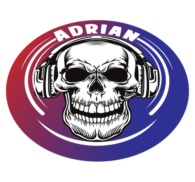 Vinyl vloerkleed met naam Videogame schedelmasker - TenStickers