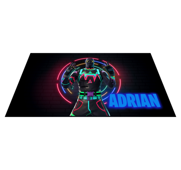 Neon karakter display vinyl tapijt met naam - TenStickers