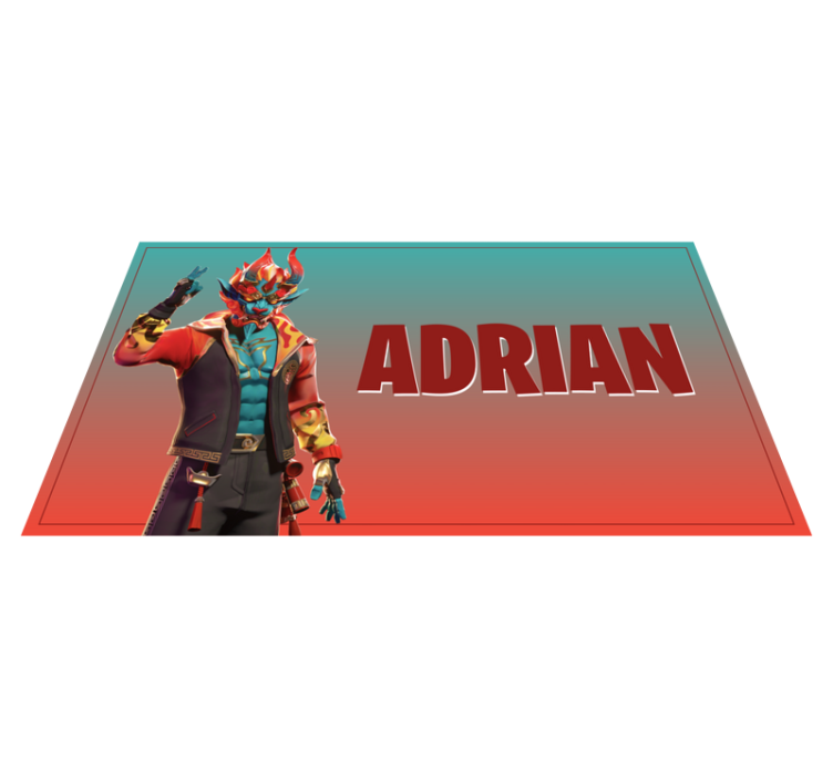 Spelkarakter met naam vinyl tapijt tiener - TenStickers