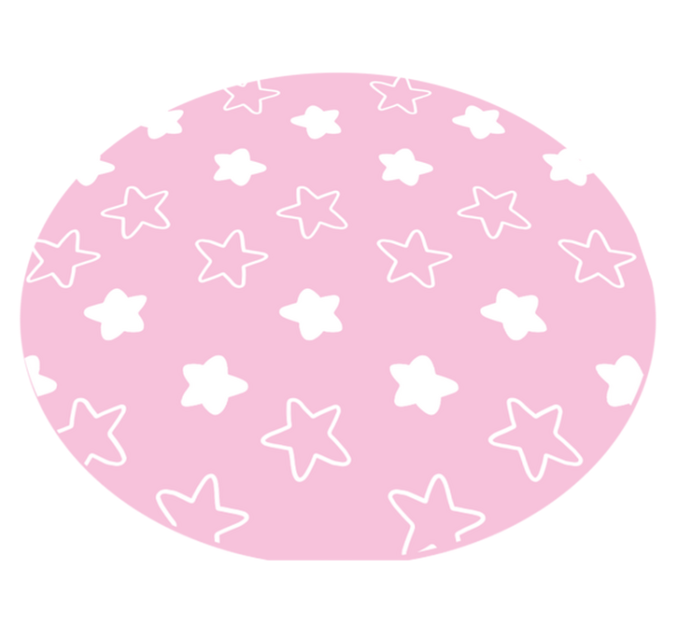 Roze sterrenpatroon vinyl vloerkleed rond - TenStickers