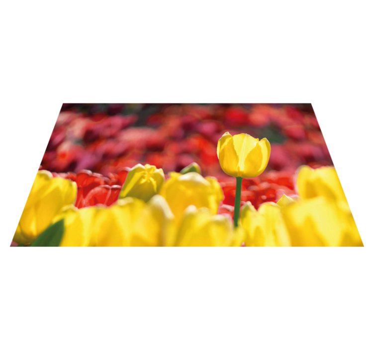 Gele tulpenbloemen vinyl tapijt bloemen en planten - TenStickers