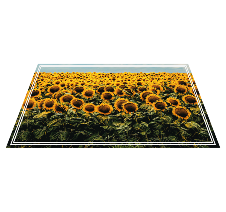 Zonnebloemweide vinyl tapijt bloemen en planten - TenStickers