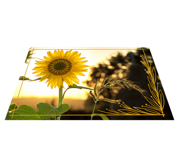 Zonnebloembloesem vinyl tapijt bloemen en planten - TenStickers