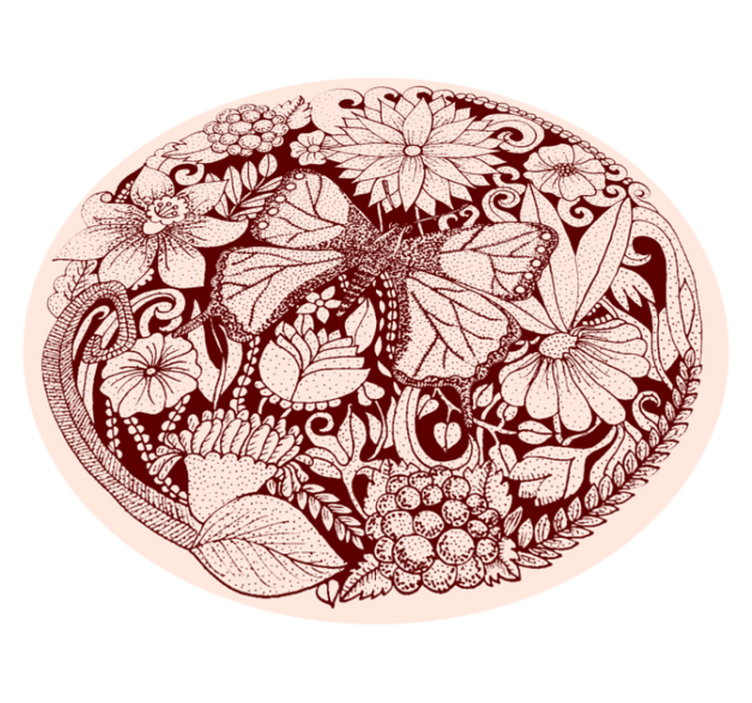 Delicaat vleugelontwerp vinyl tapijt bloemen en planten - TenStickers