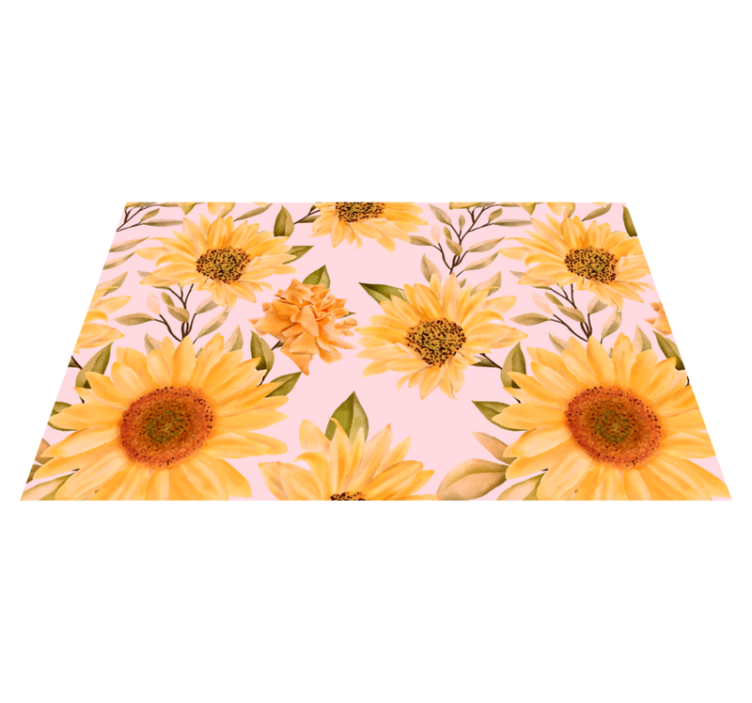 Zonnebloem bloemenconcept vinyl tapijt bloemen en planten - TenStickers