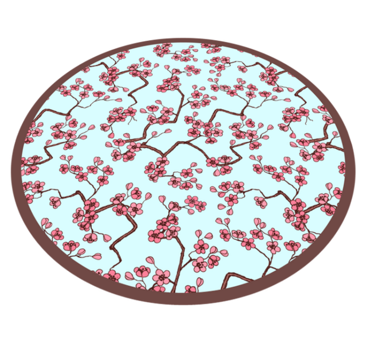 Kersenbloesempatroon vinyl tapijt bloemen en planten - TenStickers